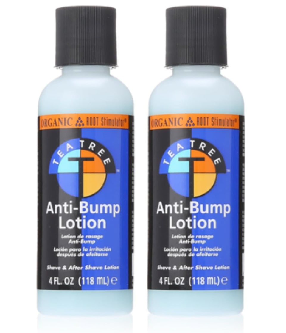 ORS Tea Tree Oil Anti Bump Lotion bottle for shaving and aftercare.