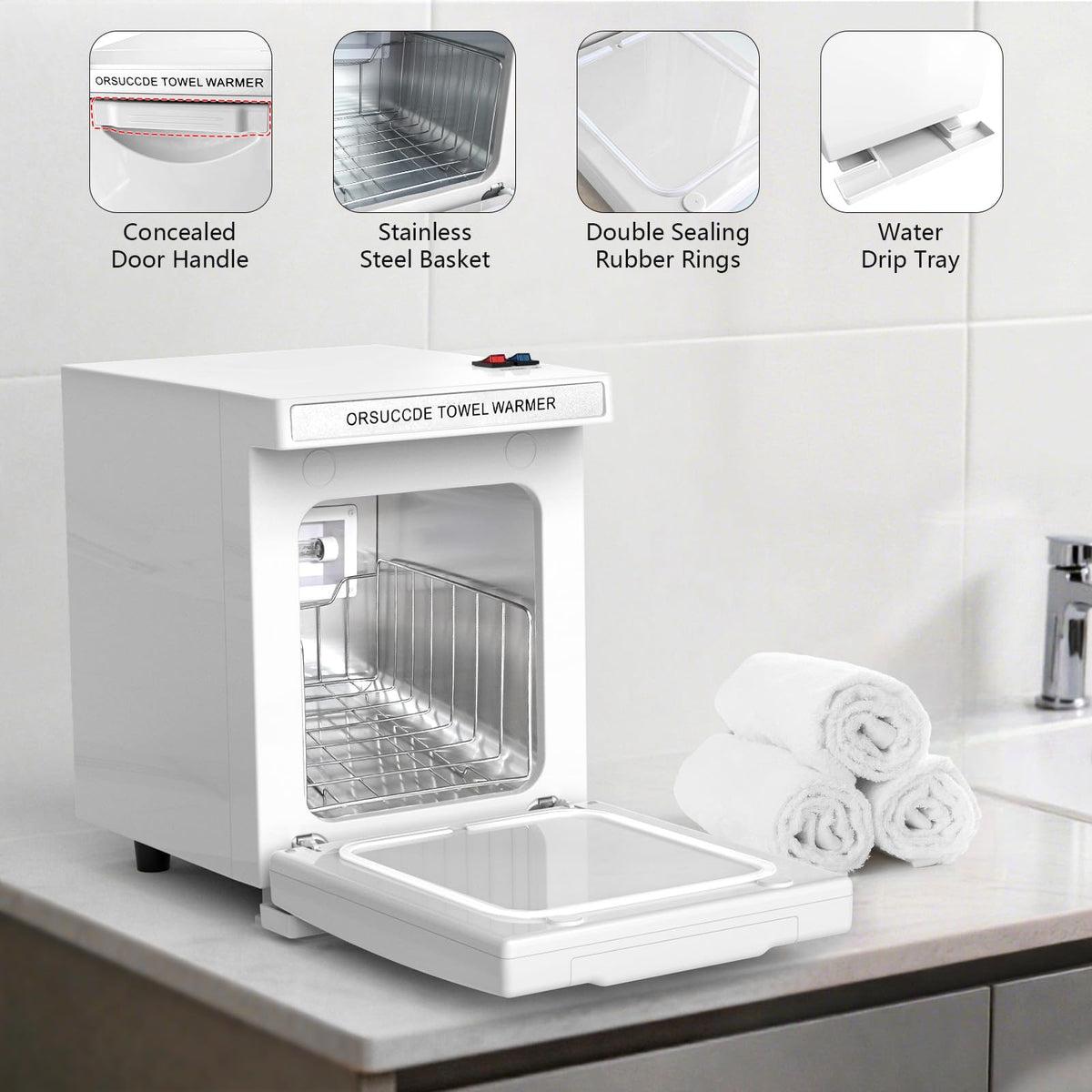 ORSUCCDE hot towel warmer compact-design emphasizes space-saving professional equipment