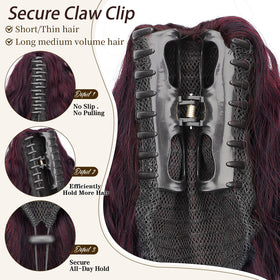 ORSUNCER clip-on ponytail for secure hold and quick styling.