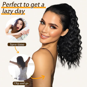 ORSUNCER drawstring pony extension adds fullness with secure styling.