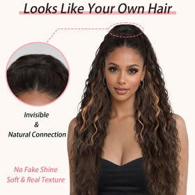 ORSUNCER easy one-step clip-in method for quick styling.