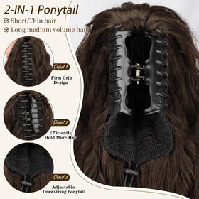 ORSUNCER fluffy voluminous pony tail adds drama to everyday styles