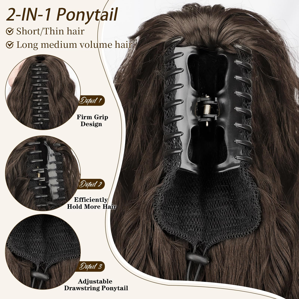 ORSUNCER clip shows secure claw for all-day hold and confidence.