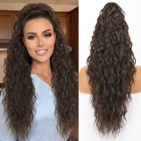 ORSUNCER ponytail extension close-up clip demonstrates secure claw hold for all-day wear.