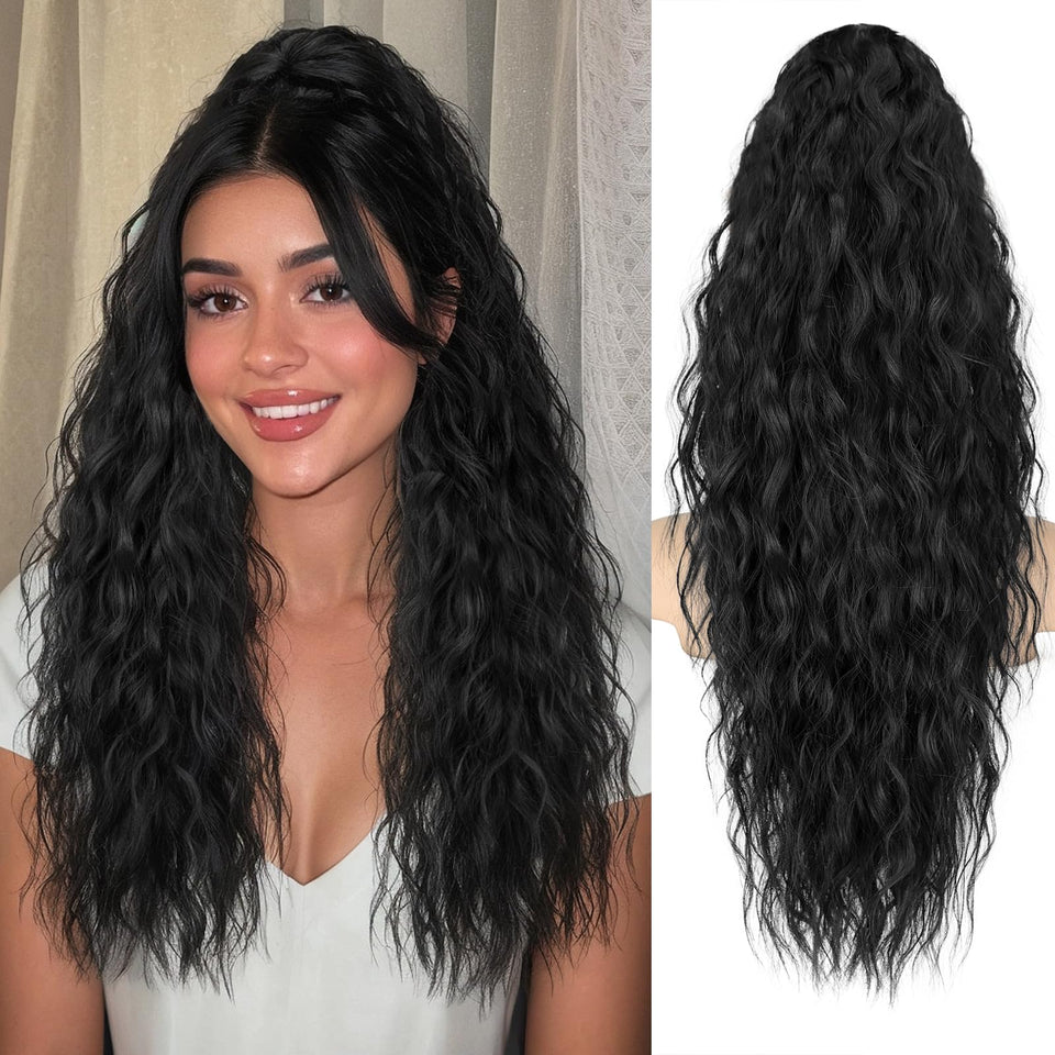 ORSUNCER Ponytail Extension clip demonstrates quick, secure attachment for busy mornings.