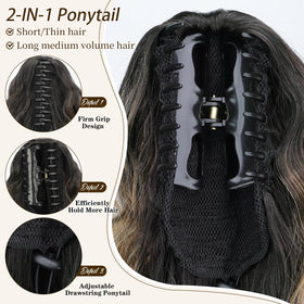 ORSUNCER ponytail worn for a natural blend and polished everyday look