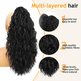 ORSUNCER claw ponytail demonstrates comfortable, slip-free hold for formal looks.