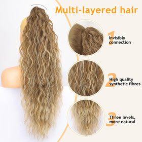 Closeup of ORSUNCER ponytail extension claw clip showing secure grip for easy styling.