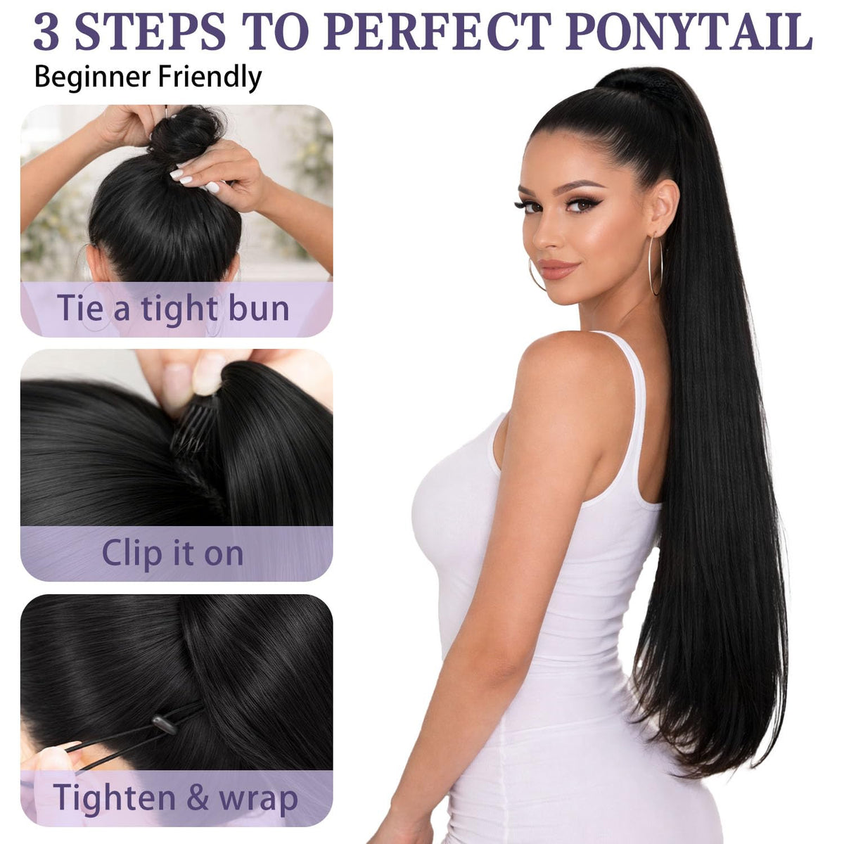 ORSUNCER Ponytail adds instant volume and length for daily wear.