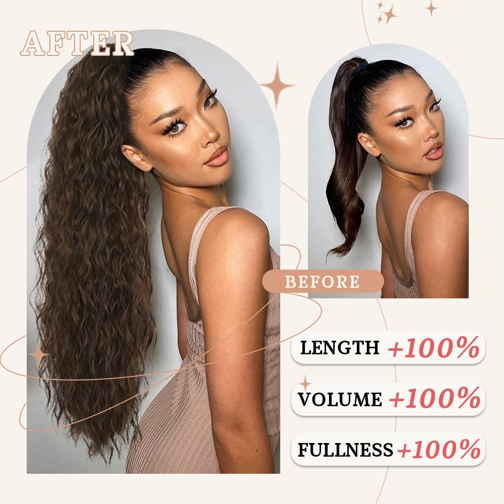ORSUNCER soft synthetic fibers mimic natural curls for instant length