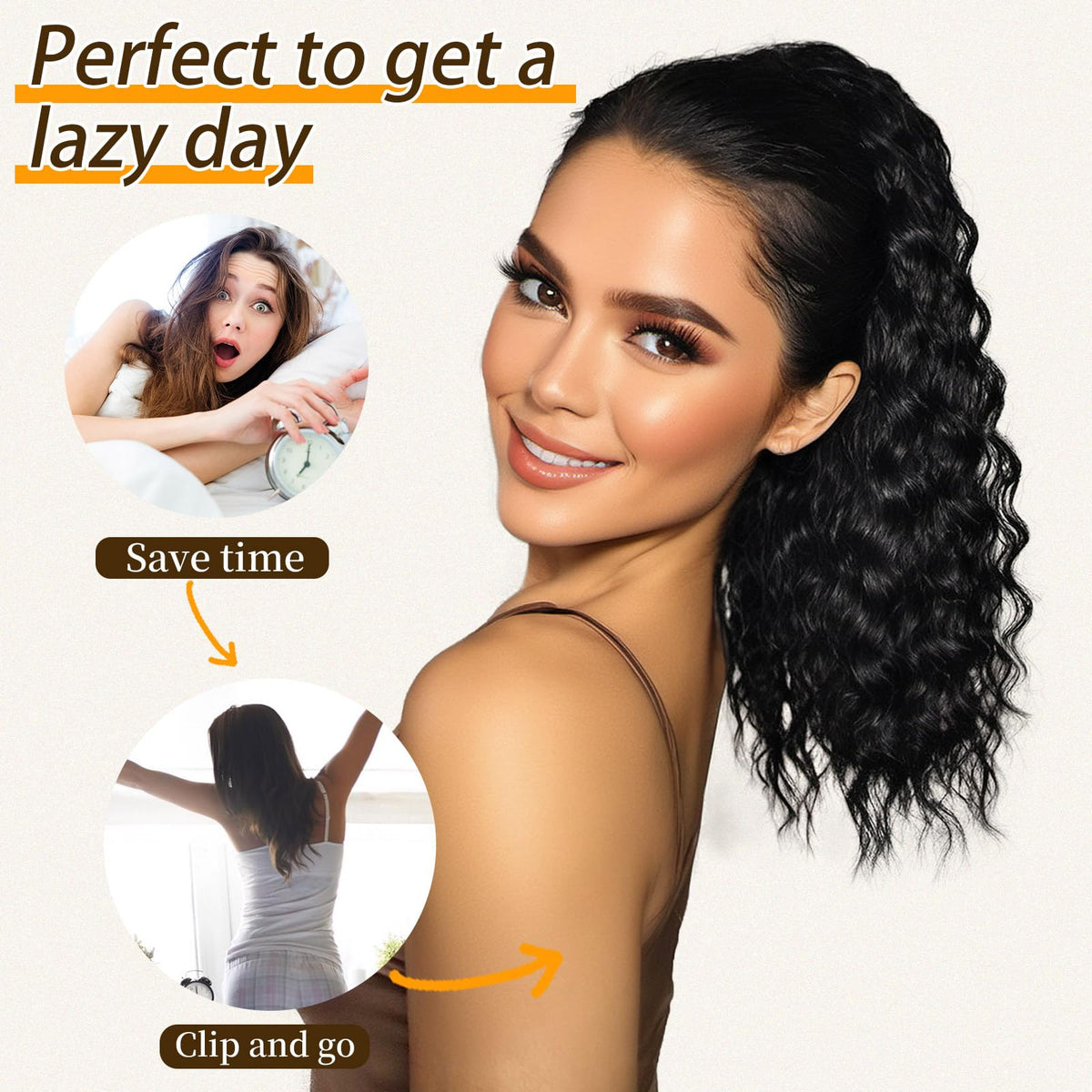 ORSUNCER Synthetic fibers feel soft and blend naturally with burnt blonde hair.
