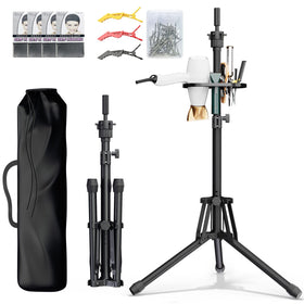 ORWOD wig head stand adjustable height for versatile styling sessions.