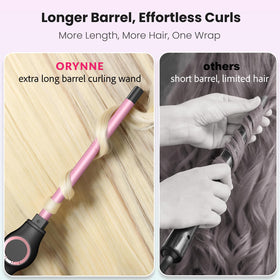 ORYNNE argan oil-infused barrel adds shine and smoother wrapping.