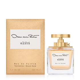 Oscar de la Renta Alibi bottle front view, ideal for elegant evening glamour.