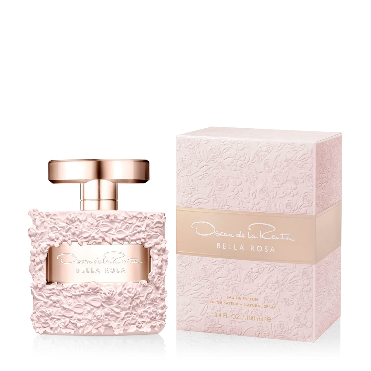 Oscar de la Renta Bella Rosa bottle on a clean surface for everyday elegance.