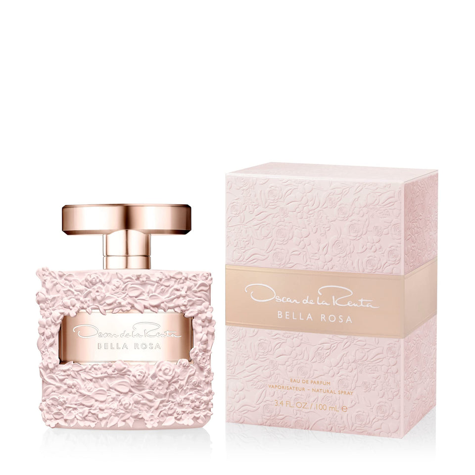Oscar de la Renta Bella Rosa bottle on a clean surface for everyday elegance.
