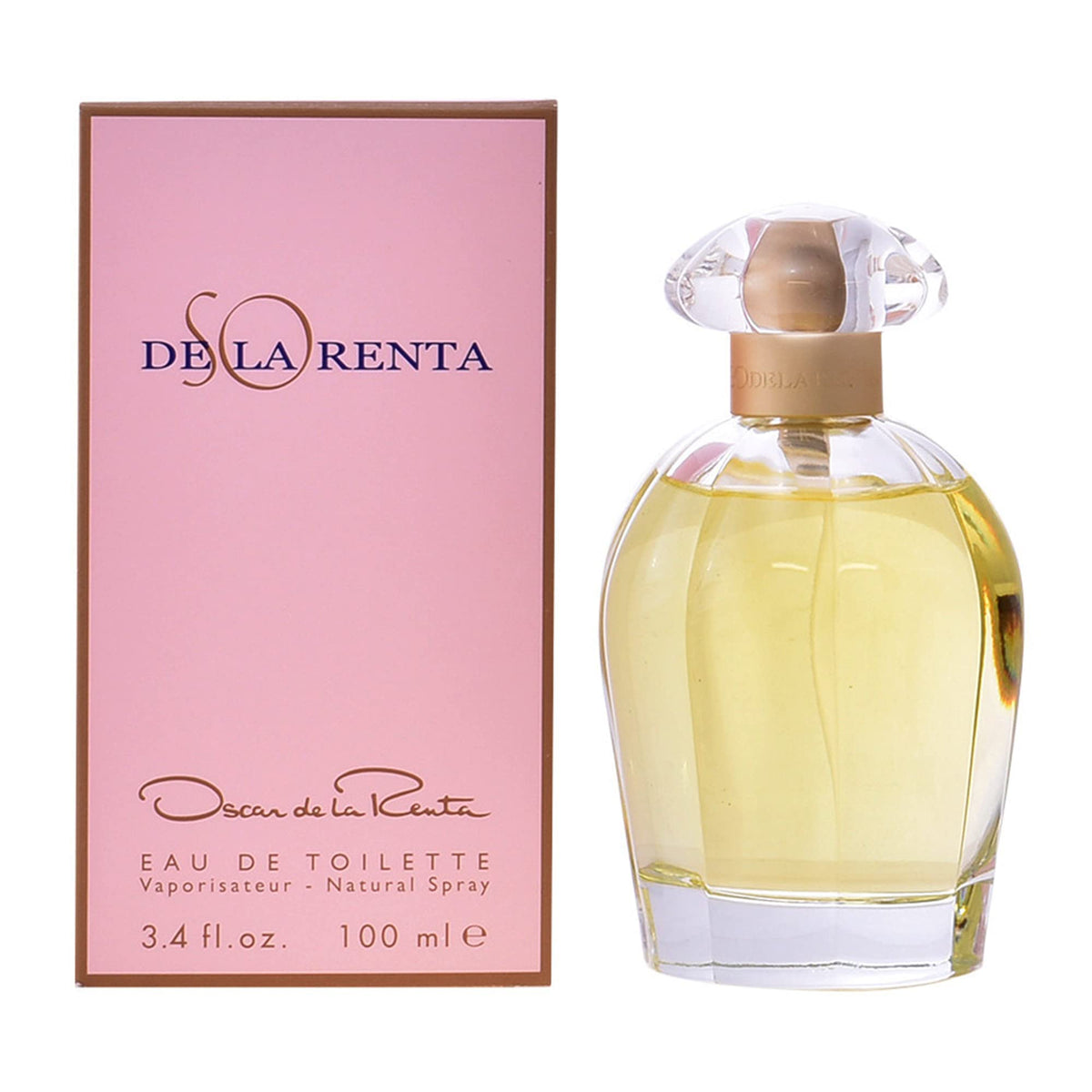 Oscar de la Renta So de la Renta bottle front—elegant floral woody scent for everyday wear.