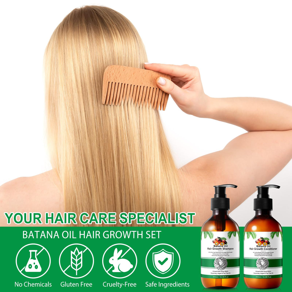 O.SECERT Thickening Shampoo action illustrating added volume