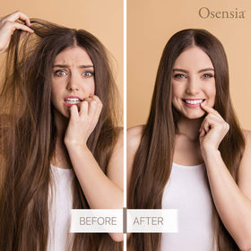 Osensia detangler brush being used for a gentle scalp massage