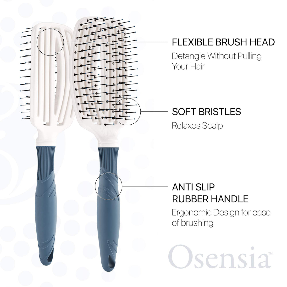 Osensia travel detangler brush compact for on-the-go styling