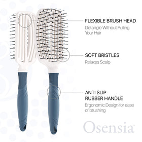 Osensia travel detangler brush compact for on-the-go styling