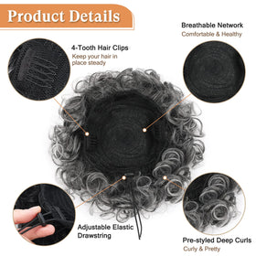 Oseti clip-on grey bun for quick, polished office or evening looks.