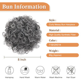 Oseti drawstring grey ponytail bun for secure wear during activities.