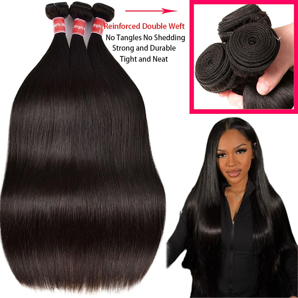 Oshiney double-machine-weft straight hair for durable, tangle-free wear.