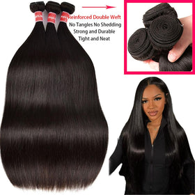 Oshiney double-machine-weft straight hair for durable, tangle-free wear.