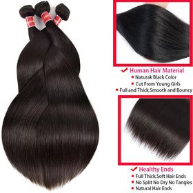 Oshiney three-bundle straight weave delivers a full, easy-to-style look.