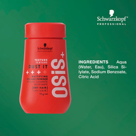 Dust It applied to dry hair for root lift and texture.