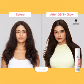 OSiS+ Glow on hair provides silky finish and manageability