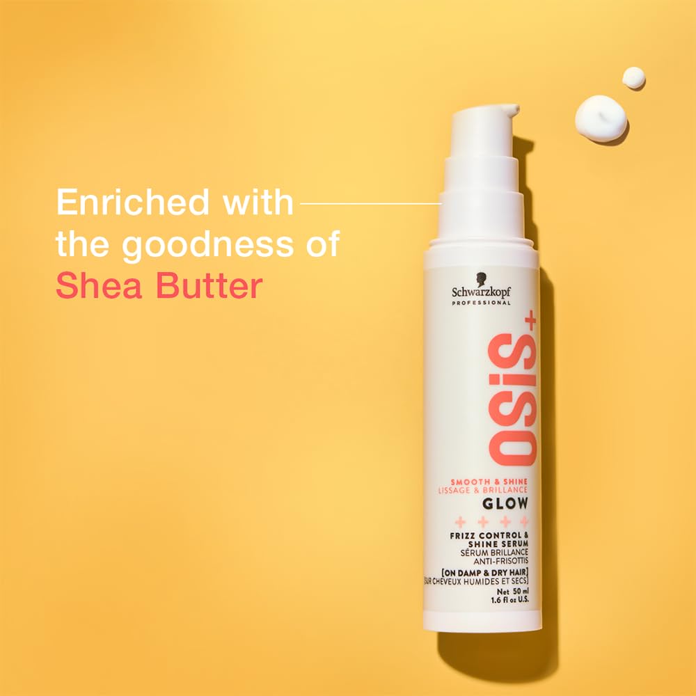OSiS+ Glow hands applying serum for smooth frizz control