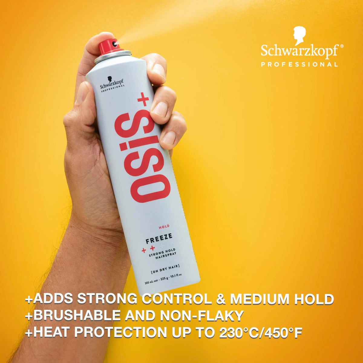 OSiS+ Freeze spray action for easy, even application