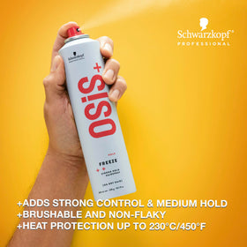 OSiS+ Freeze spray action for easy, even application