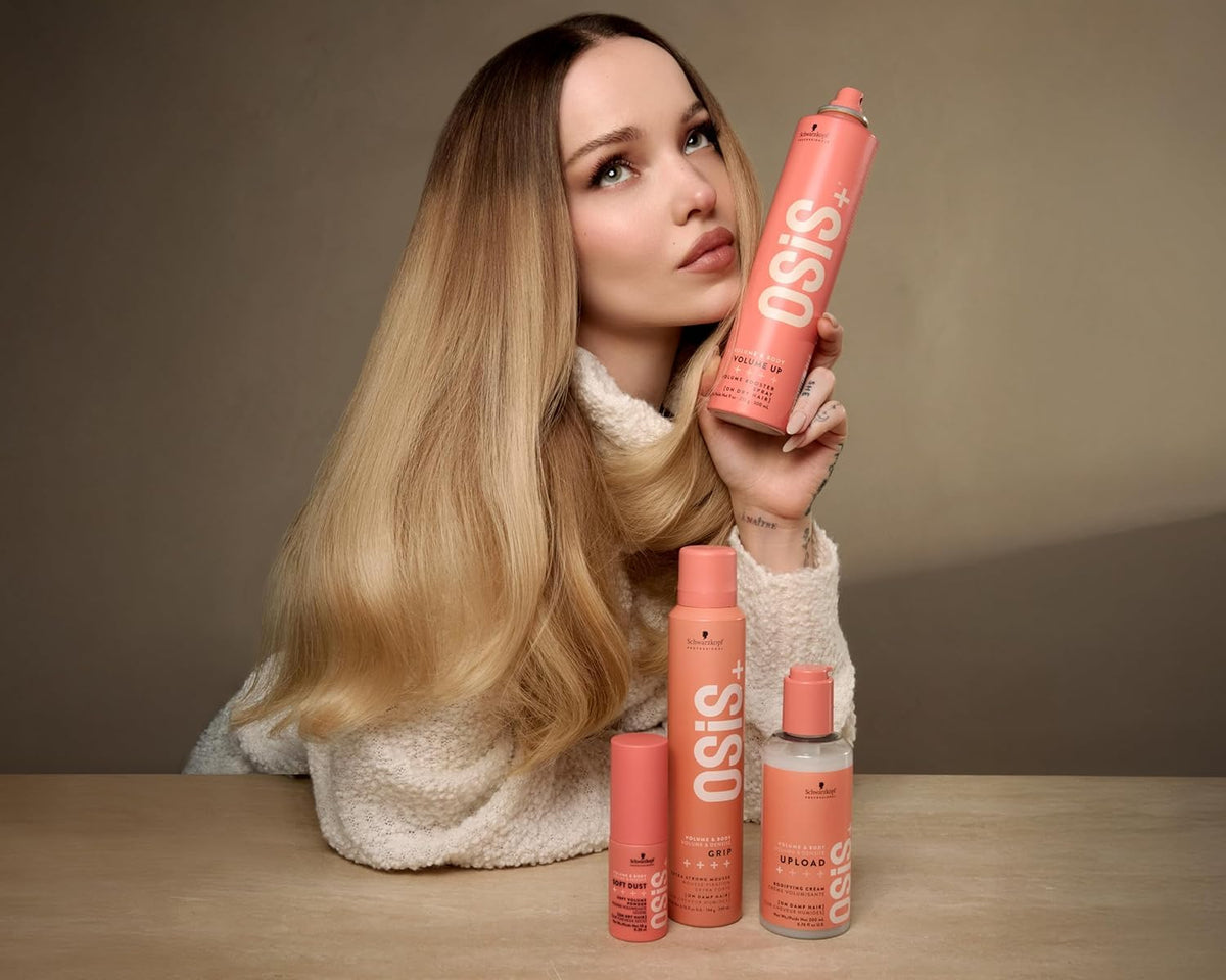 OSiS+ Volume Up tousled-waves styling example shows versatile texture