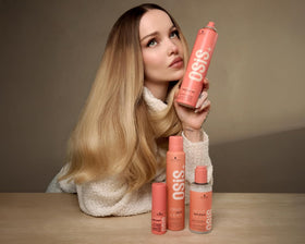 OSiS+ Volume Up tousled-waves styling example shows versatile texture