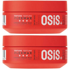 OSiS+ Flexwax jar showcasing ultra-strong hold and glossy finish.