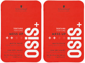 OSiS+ Mess Up matte paste shows a dry texture for long-lasting messy style