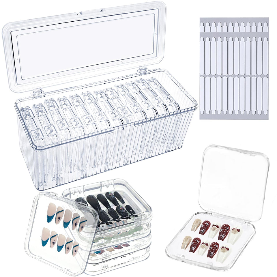 Oskrieel press-on nail storage box outer view with spacious compartments for nails and accessories.