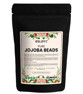 Oslove Organics jojoba beads highlight smooth edges for safe exfoliation