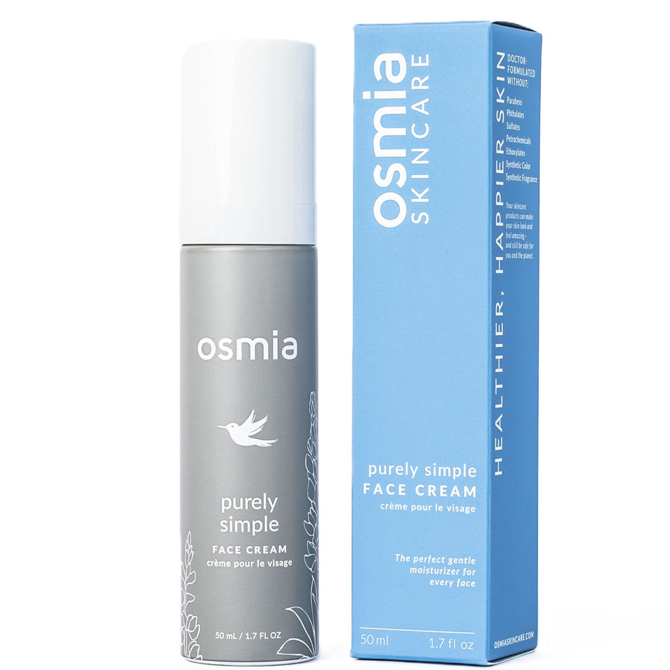Osmia face cream bottle providing gentle hydration for sensitive skin
