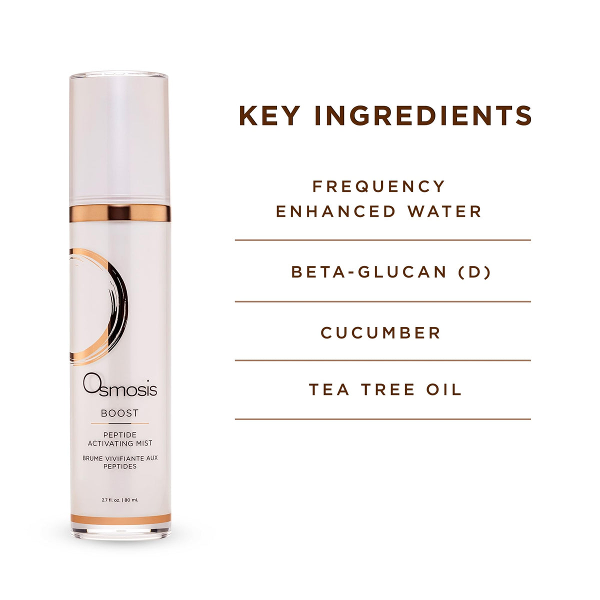 OSMOSIS Boost formula with hyaluronic acid and peptides for plump-looking skin.
