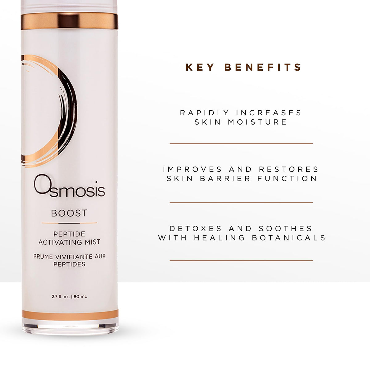 OSMOSIS Boost mist applied to the neck to refresh and hydrate skin.