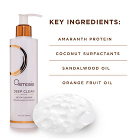 Applying Osmosis Deep Clean to face and neck as part of routine