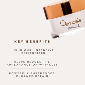 OSMOSIS Enrich Night Repair Cream being applied to face and neck during routine.