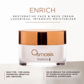 OSMOSIS Enrich Night Repair Cream texture close-up showing smoothing formula.