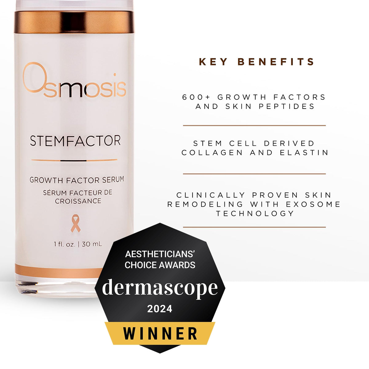 OSMOSIS Exosome technology vial suggesting advanced skin renewal formulation