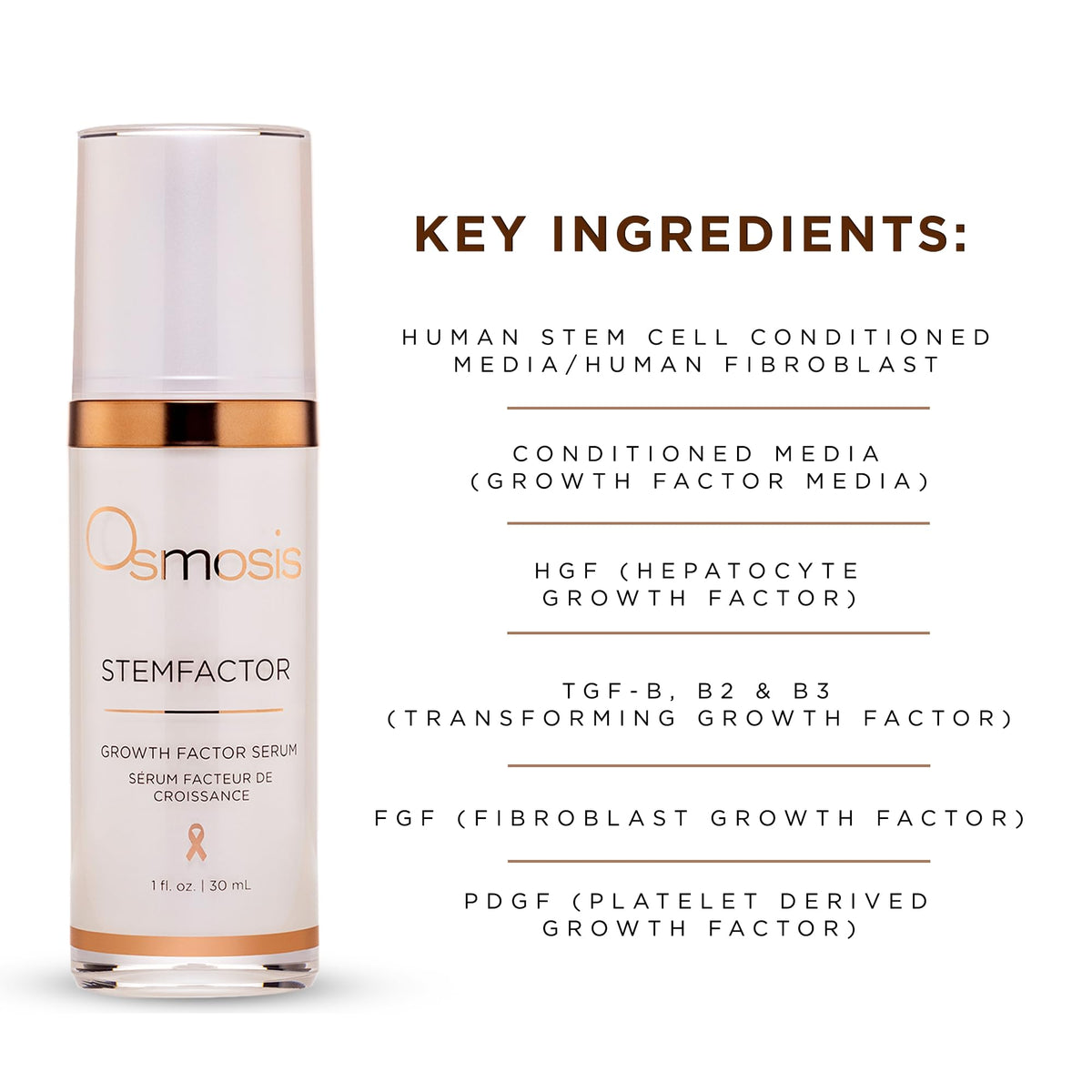 OSMOSIS StemFactor serum being applied to the face for smoother skin
