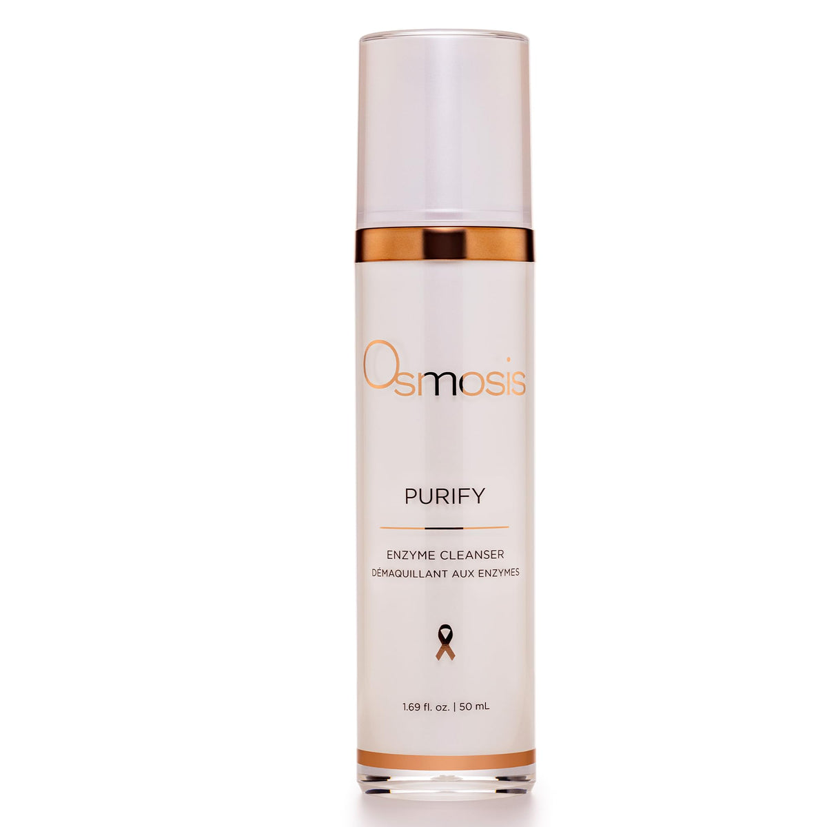 OSMOSIS Purify enzyme cleanser bottle close-up showing gentle cleansing for blemish-prone skin
